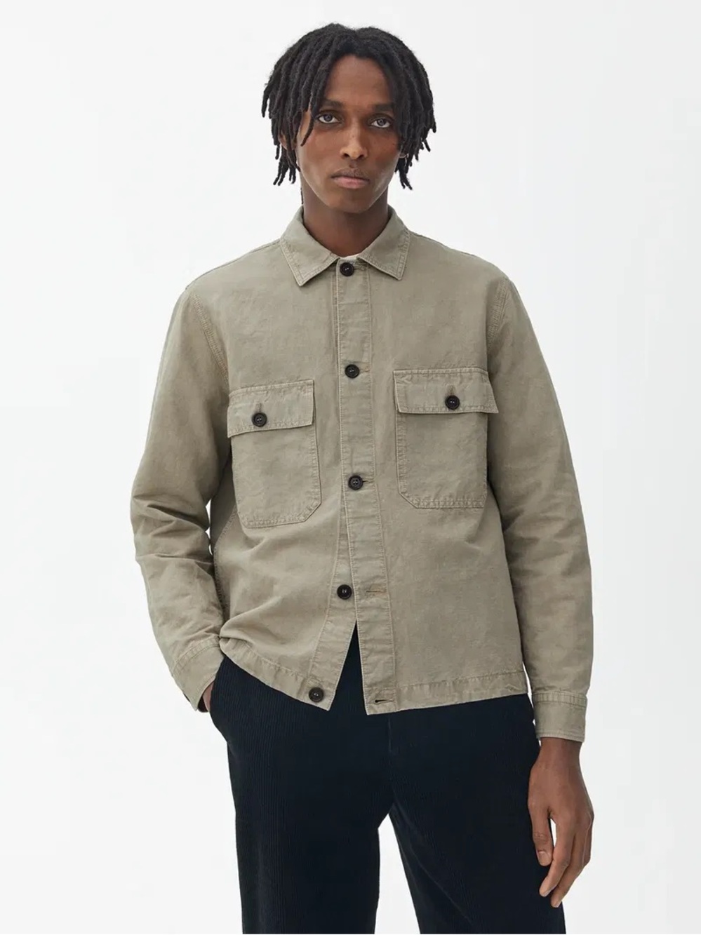 ARKET Men’s Linen Blend Utility Overshirt - Size 46/ Small